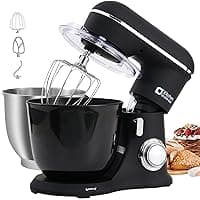 Kitchen in the box Stand Mixer, 4.5L+5L Two Bowls Food Mixer for Baking, 10 Speeds Electric Kitchen Appliance with Dough Hook, Whisk, Beater, 1300W Matte for Home Baking (Black)