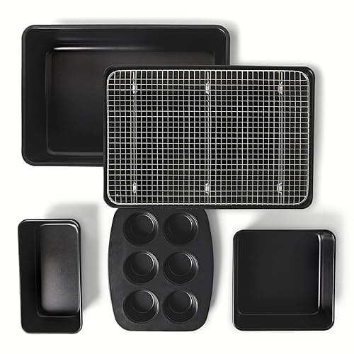 Amazon Basics Nonstick Bakeware 6-Piece Set, Stackable, Dishwasher and Oven-Safe - Bakeware