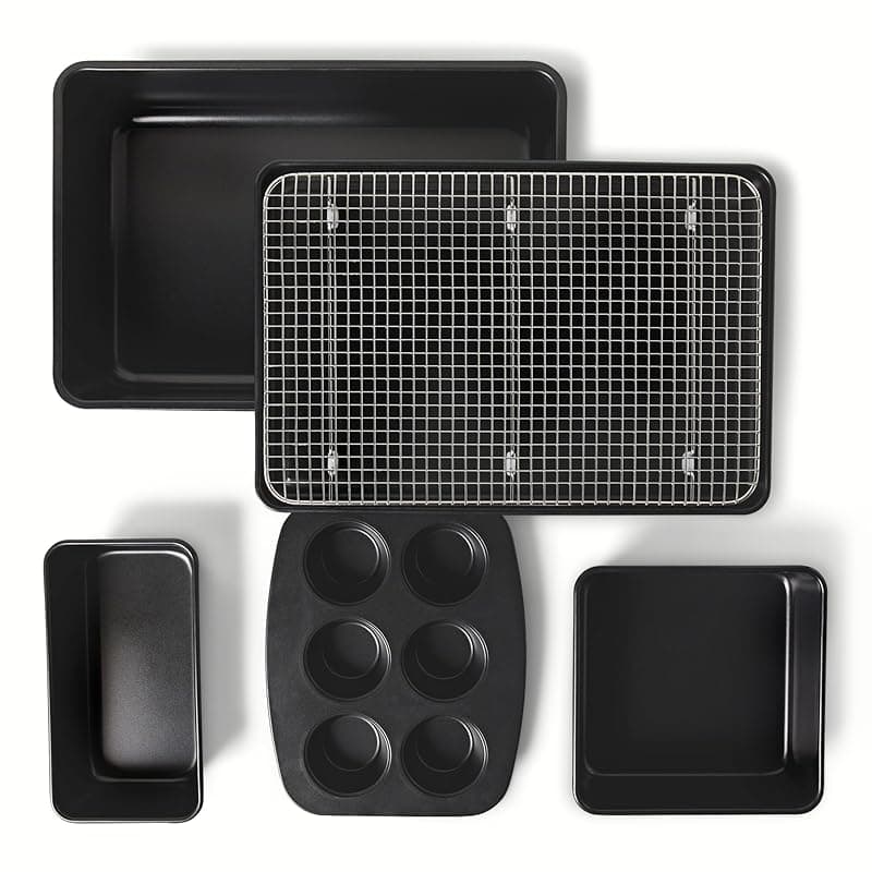 Amazon Basics Nonstick Bakeware 6-Piece Set, Stackable, Dishwasher and Oven-Safe - Bakeware