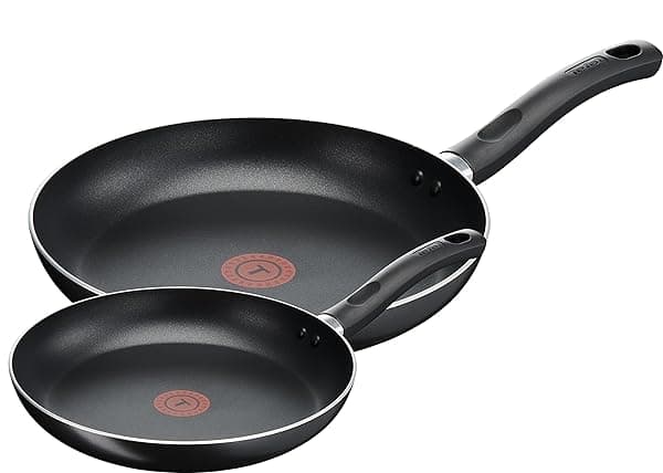Tefal Taste Twin Frying Pan Set, 20cm & 28cm Non-Stick Aluminium Pans, Thermo-Spot Heat Indicator, Lightweight, All Hobs Except Induction, Black - B189S244 — Cookware deal