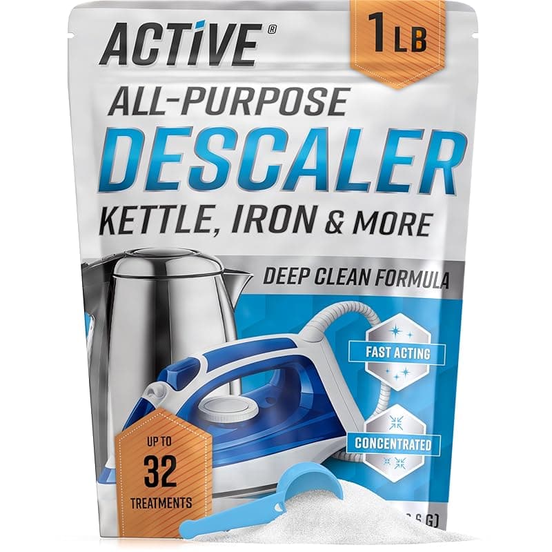 ACTIVE Appliance Descaler Limescale Remover - All-Purpose Kettle & Iron Cleaner, Heavy Duty Citric Acid for Cleaning Coffee Machine, Espresso Machines, Shower head, Bathroom Tap, Toilet - 450g Powder - Coffee Machines