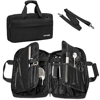 OUUTMEE Chef Knife Bag, 17-Slot Knife Storage Case with Multiple Pockets — Kitchen Knives deal