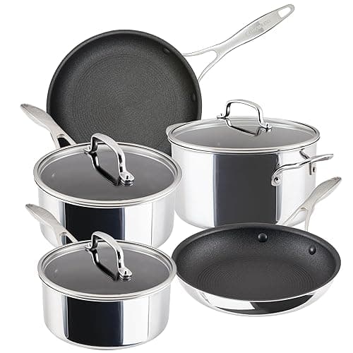 Circulon Scratch Defense Stainless Steel Pan Set: 5 Piece Induction Hob Pan Set with Extreme Non Stick, Induction & All Hob Suitable