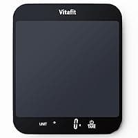 Vitafit 33lb Kitchen Scales, High Accuracy in 0.1oz by Our Professional Factory Since 2001, Digital Food Scales Kitchen for Cooking & Baking, 8.5x7.1in Big Platform, 3*AAA Battery, Black