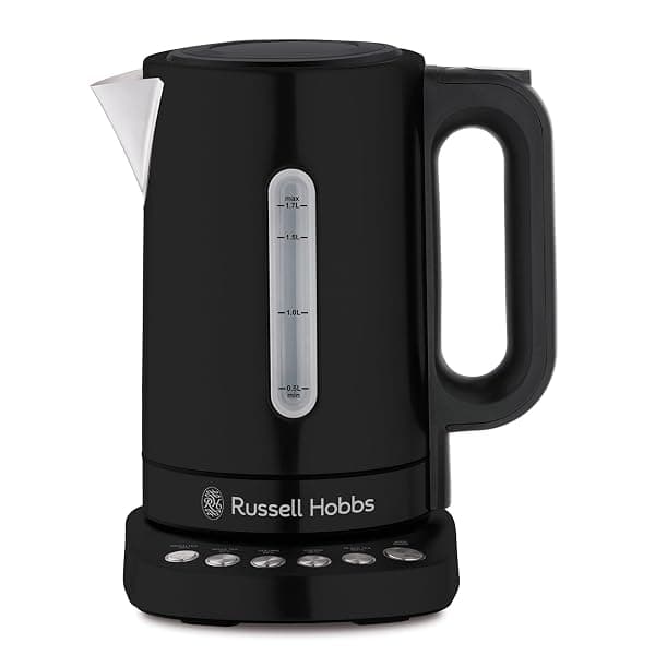 Russell Hobbs Variable Temperature Kettle, Addison Matte Black, 5 Pre-sets, LED Display, 360 Base, Temp from 70-100°C Including Keep Warm Function, 1.7L Capacity, 3000W — Kettles deal