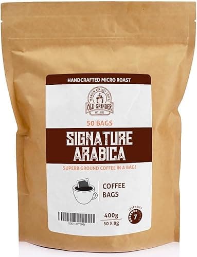 Old Grinder - 50 Coffee Bags | Signature Arabica | Medium Roast - Coffee Tea Accessories