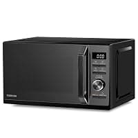 Toshiba Black Microwave 20 Liter Digital 800W Microwave Oven with 1000W Grill, Combination compact with 5 Power Levels, 8 Auto Menus, Grill, Combi, Digital Clock, Mirror Door Finish, MW3-AG20PF(MB) — Microwaves deal