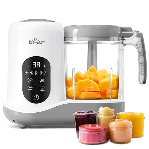 Bear Baby Food Maker, One Step Baby Food Processor Blender Puree Maker Grinder Mills with Auto Cooking & Grinding, BPA-Free, Self Cleans, Touch Screen Control - Food Processors