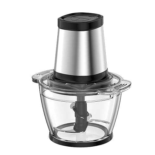 Daewoo Mini Chopper With 1 Litre Glass Bowl, Food Chopper With 4 Stainless Steel Blades, Anti-slip bottom, Safety locking lid, Food Chopper Electric, 500W Motor - Food Processors