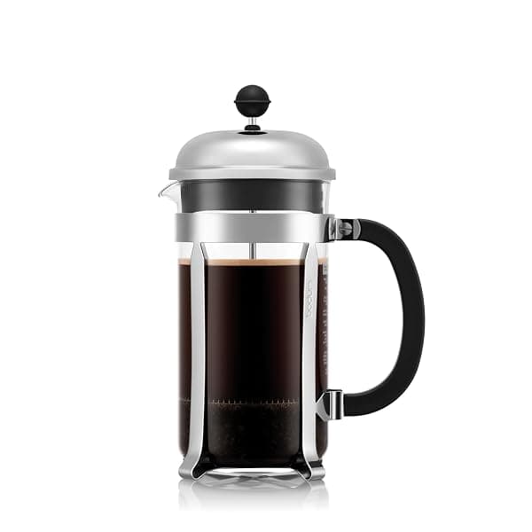 Bodum French Press Chambord - 1L / 8 Cup Silver Coffee Maker - Heat-Resistant & Stainless Steel Filter - BPA-Free Dishwasher Safe Cafetiere - Made in Portugal — Coffee Tea Accessories deal