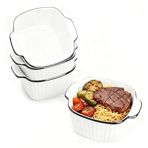 Yeqqzq Ceramic Baking Dishes set of 4, Square Oven Dish, Small Baking Dish - Bakeware
