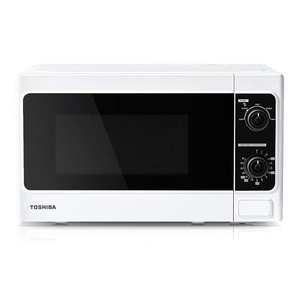 TOSHIBA 20 Liter 800W Manual Control Solo Small Microwave, Compact with 5 Power Levels, Automatic Defrost Function, Perfect for 9'' pizza, Clock and Timer, Easy Clean, White- MM-MM20P(WH) — Microwaves deal