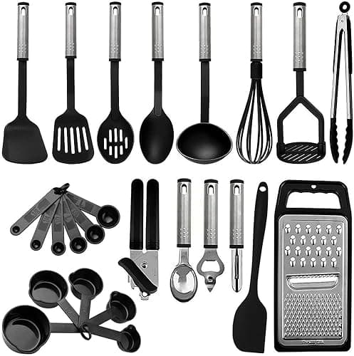 ATEK 24 Piece Silicone Kitchen Utensil Set, Heat Resistant Cookware - Kitchen Tools Gadgets