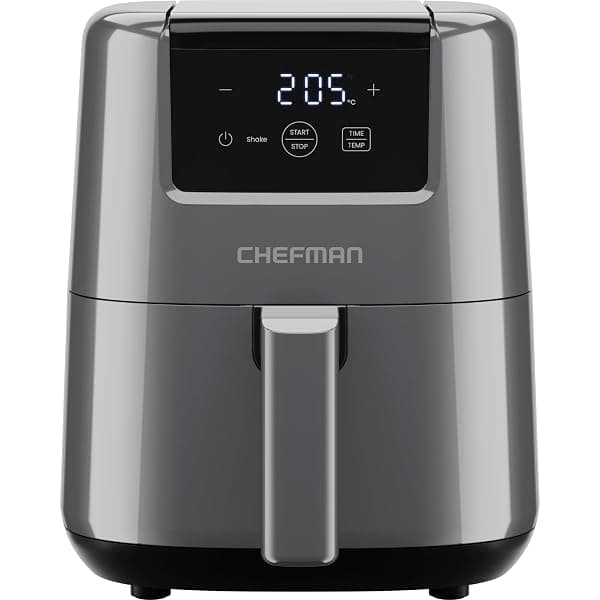 Chefman 2L Mini Air Fryer – Digital Space-Saving Compact Air Fryer with Nonstick and Dishwasher Safe Basket, Quick & Easy Meals in Minutes, Features Digital Timer and Shake Reminder – Grey — Air Fryers deal