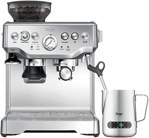 Sage - The Barista Express - Bean to Cup Coffee Machine with Grinder - Manual Tamping, Manual Milk Frother, PID Temp Control - Brushed Stainless Steel — Coffee Machines deal