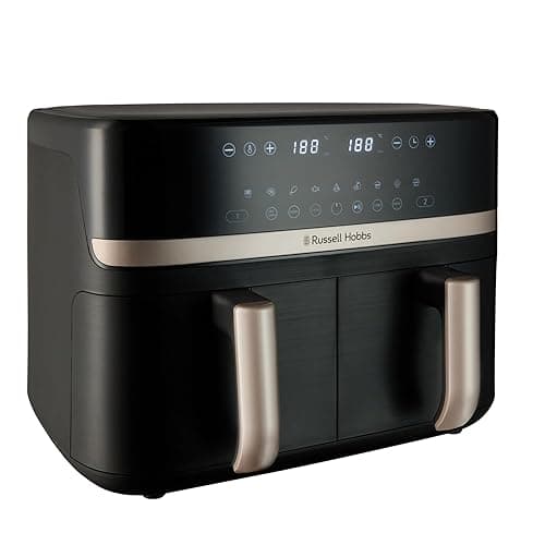 Russell Hobbs Dual Air Fryer, 9L Rapid Airfryer XXL, Dual Basket and Zone - Air Fryers