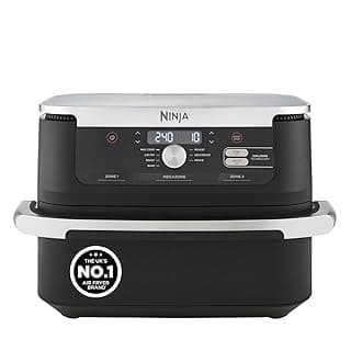 Ninja Foodi FlexDrawer Air Fryer, Dual Zone with Removable Divider, Large 10.4L Drawer, 7-in-1, Air-Fryer Uses No Oil, Air Fry, Roast, Bake, Max Crisp, Non-Stick Dishwasher Safe Parts, Black AF500UK — Air Fryers deal