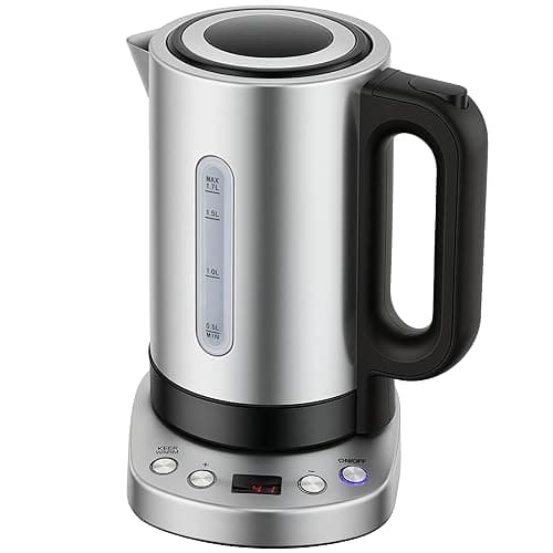 HOMCOM Variable Temperature Kettle 1.7L Temperature Control 3kW, Silver - Kettles