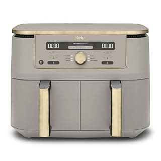 Ninja MAX Dual Zone Digital Air Fryer, 2 Drawers, 9.5L, 6-in-1, Uses No Oil, Air Fry, Max Crisp, Roast, Bake, Reheat, Dehydrate, Non-Stick, Dishwasher Safe Baskets, Stone Gold DZ400UKSTGD — Air Fryers deal