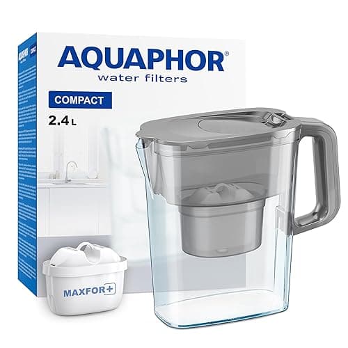 AQUAPHOR Water Filter Jug Compact with 1 X Maxfor+ Filter - 2.4L Capacity - Grey - Water Filters