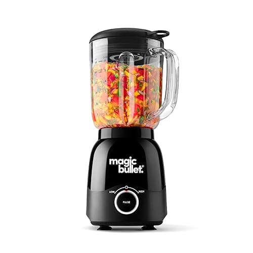 NutriBullet magic bullet Large Capacity Jug Blender & Smoothie Maker in Black - Pulse & Blend Technology - Easy To Use - 600W Motor Base with 1.5L Pitcher - Blenders