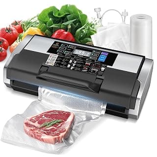 95 kPa Vacuum Sealer Machine, Food Vacuum Sealer with Double Heat Seal 230W 10-In-1 Multi Modes Food Sealer Vac Pack Machine Set with Cutter, 1 Bag Roll & 15 Precut Bags and Accessory Hose — Vacuum Sealers deal