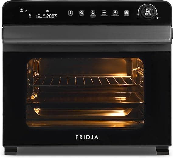 Fridja f77 30L Super Oven Pro - Premium Digital LED Air Fryer Oven - 18 Intelligent Presets, Rotisserie Function, Easy to Clean, Fast, Powerful and Versatile, Stainless Steel Interior, Easier Cooking