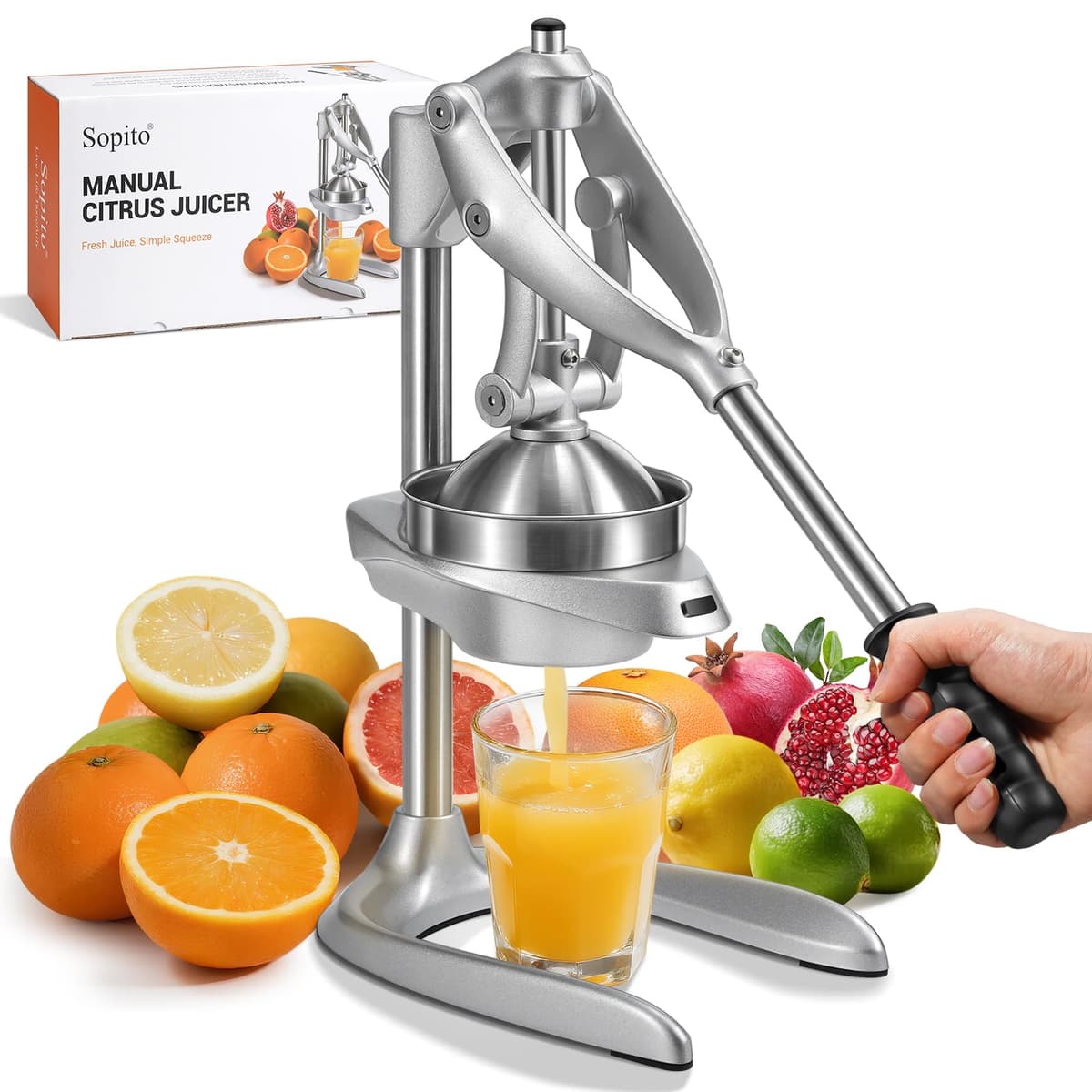 Sopito Manual Juicer, Orange Juicer for Home Café Bar Max Juice Extraction - Juicers