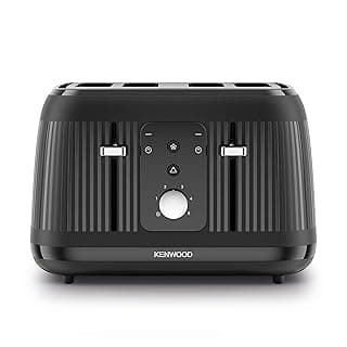 Kenwood Dawn Toaster, 4 Slot Toaster, Reheat, 5 Browning Settings, Defrost and Cancel Functions, Pull Crumb Tray, TFP09.000BK, 1800W, Midnight Black — Toasters deal